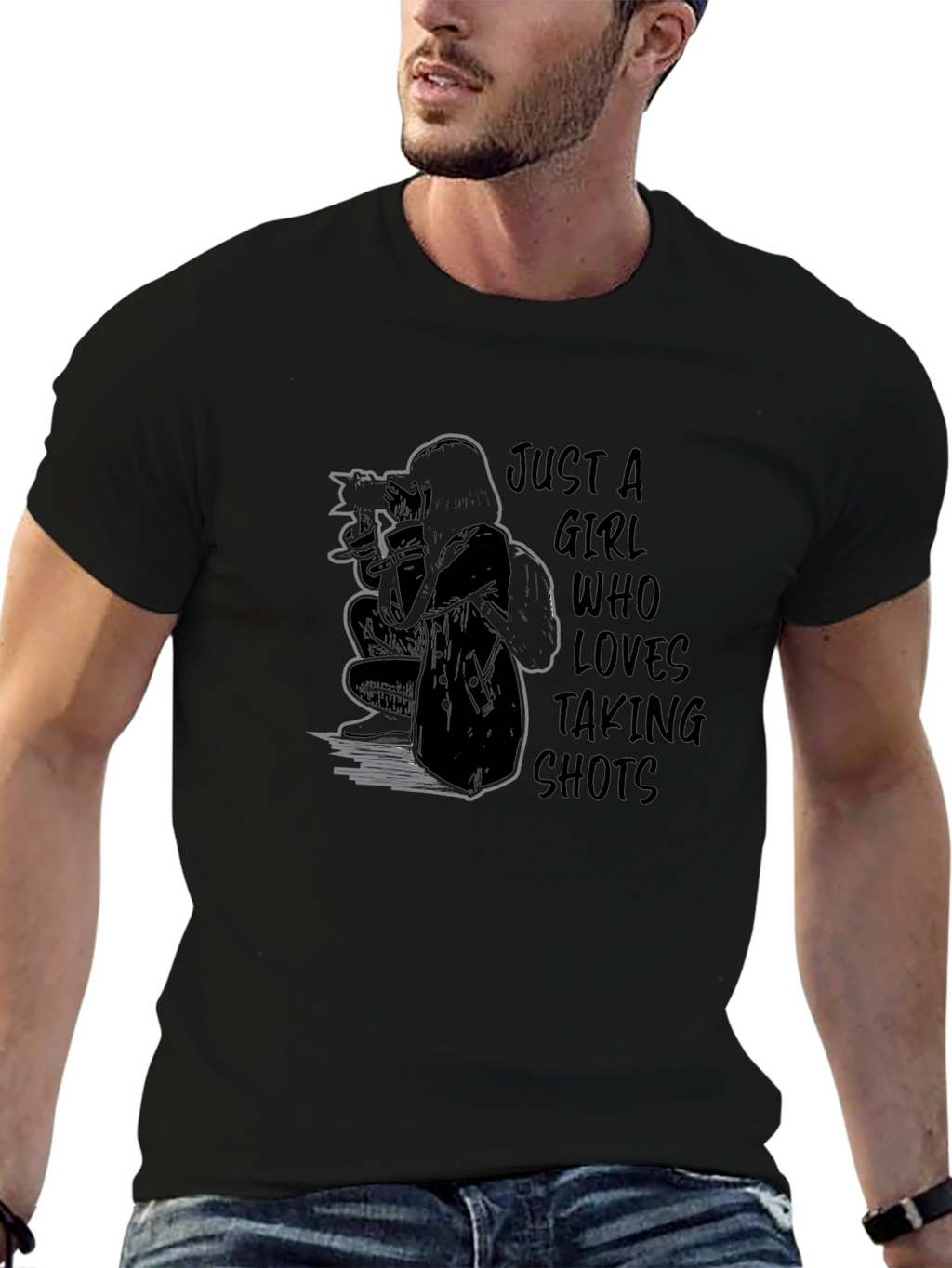 Just a Girl Who Loves Taking Shots Graphic T-Shirt