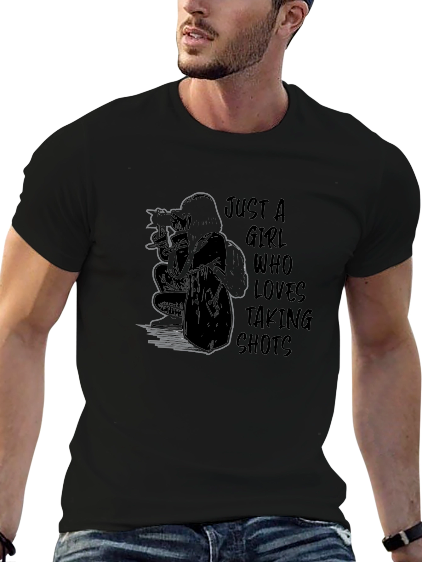 Just a Girl Who Loves Taking Shots Graphic T-Shirt