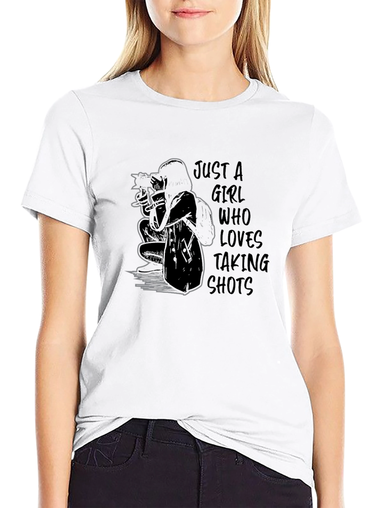 Just a Girl Who Loves Taking Shots Graphic T-Shirt
