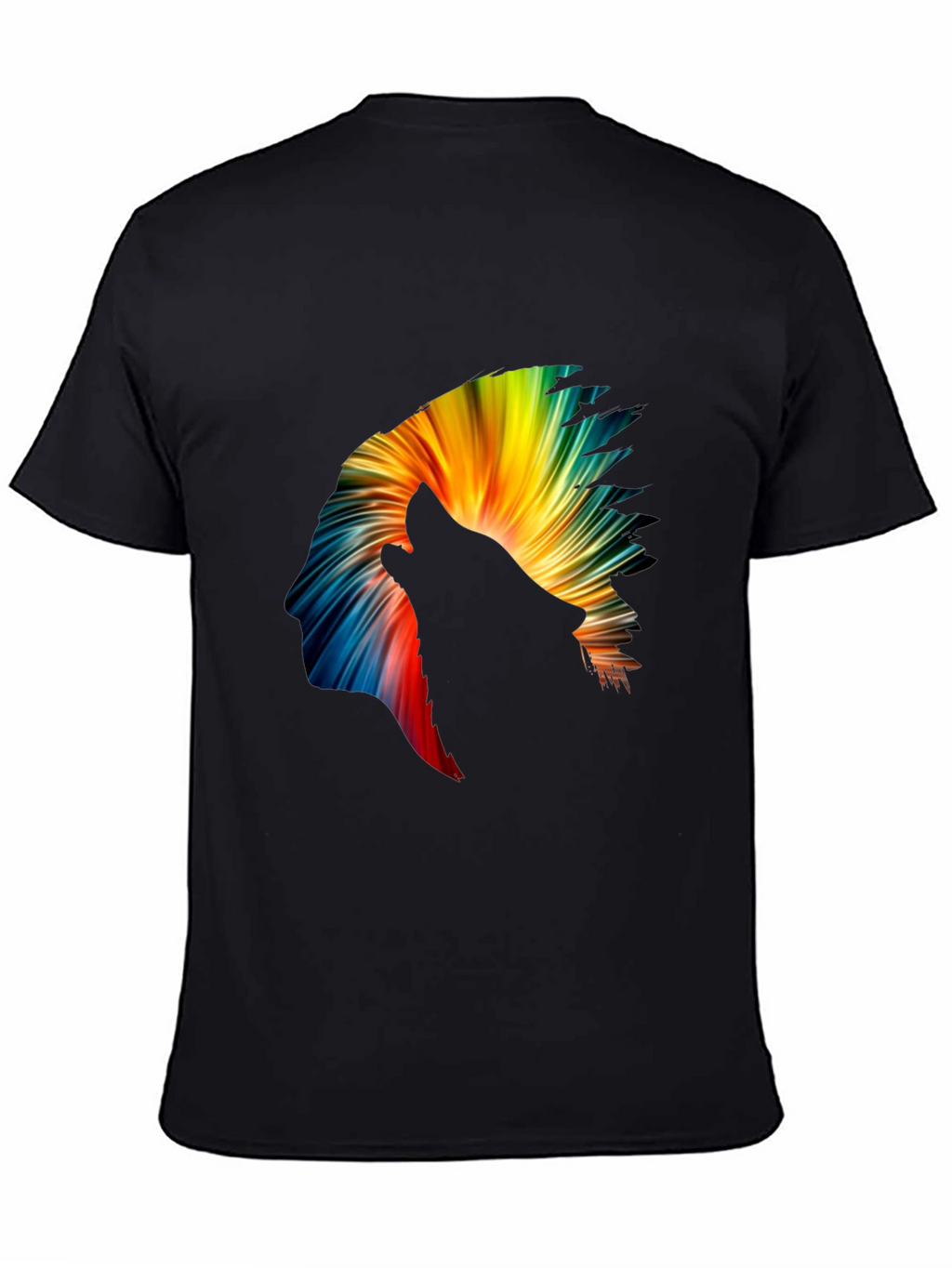 Wolf Headdress Graphic Black T-Shirt