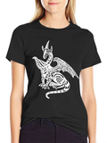 Dragon Graphic Print Black T-Shirt