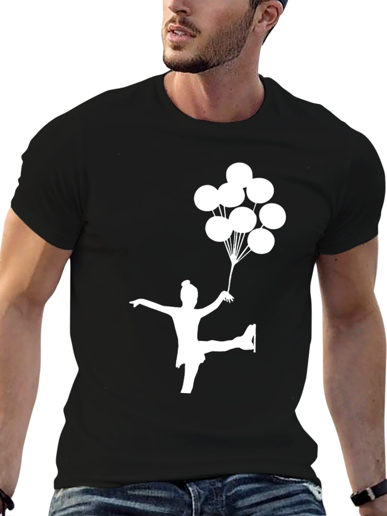 Figure Skater with Balloons Graphic T-Shirt