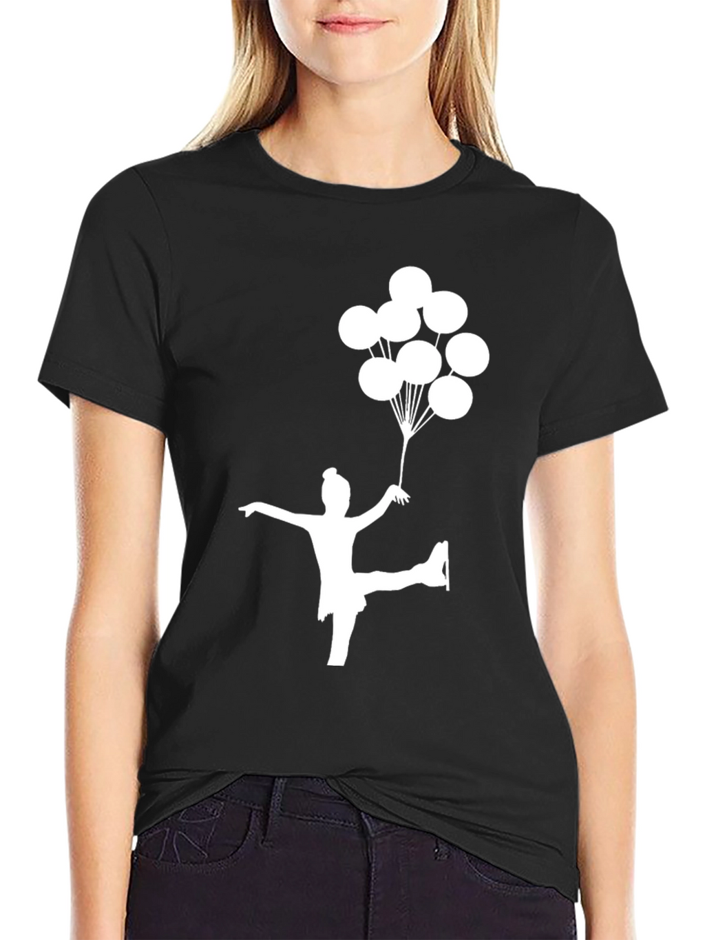 Figure Skater with Balloons Graphic T-Shirt