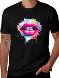 Vibrant Lips Graphic Tee - Unique Artistic Design