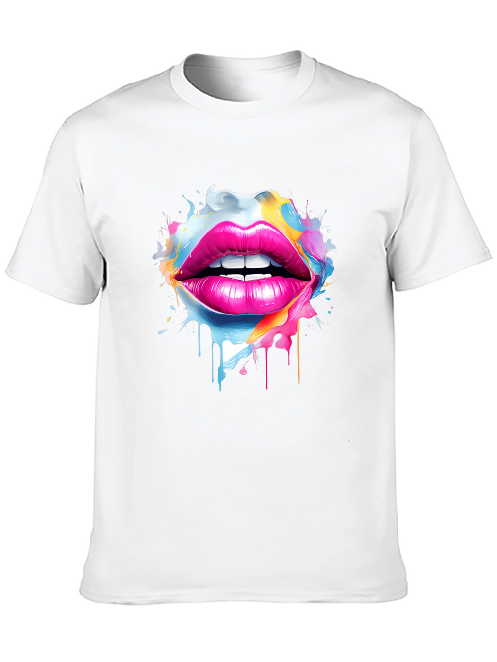 Vibrant Lips Graphic Tee - Unique Artistic Design