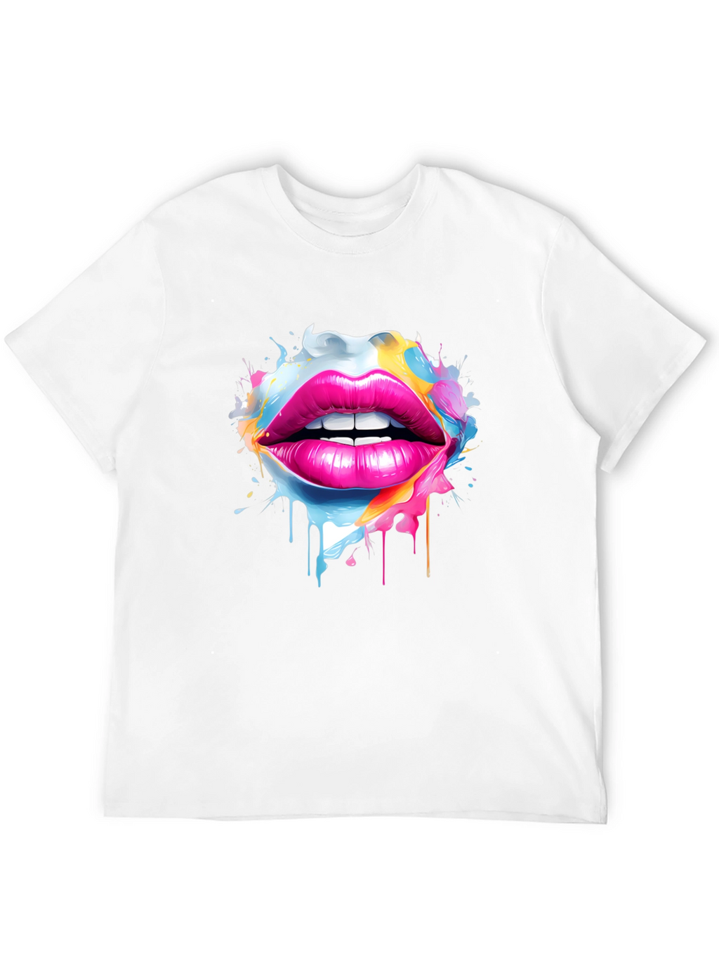 Vibrant Lips Graphic Tee - Unique Artistic Design