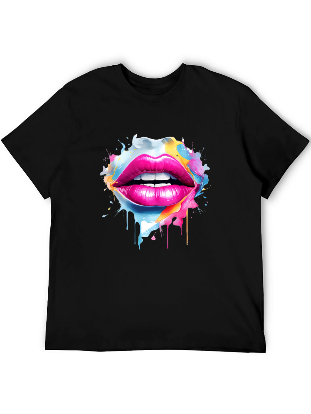 Vibrant Lips Graphic Tee - Unique Artistic Design