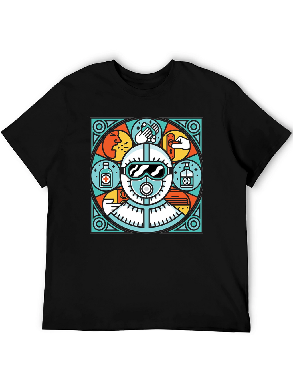 Unique Black T-Shirt with Safety Graphic