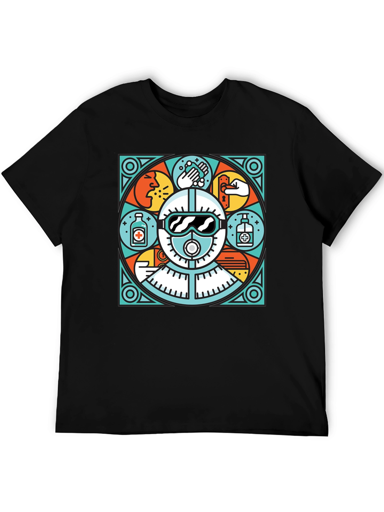 Unique Black T-Shirt with Safety Graphic
