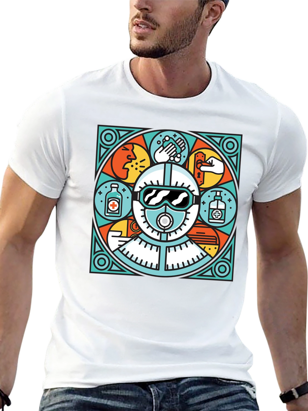 Unique Black T-Shirt with Safety Graphic