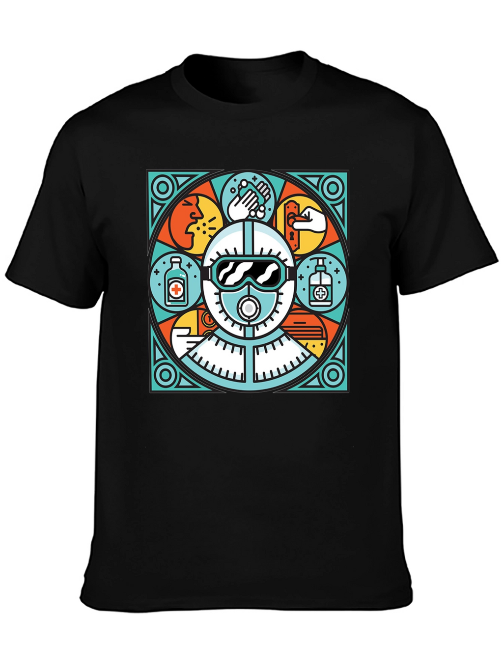 Unique Black T-Shirt with Safety Graphic