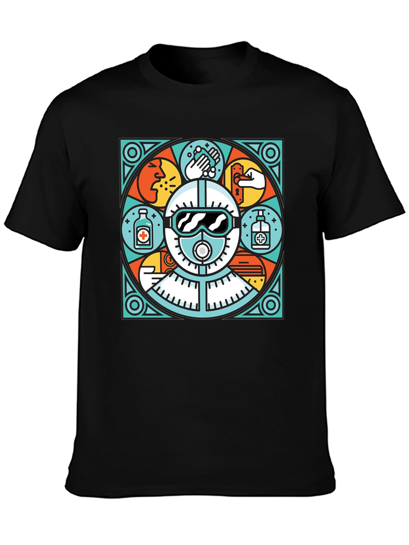 Unique Black T-Shirt with Safety Graphic