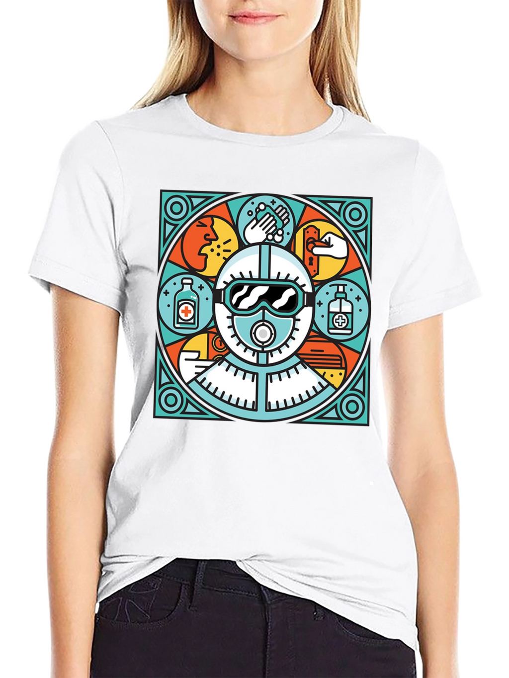 Unique Black T-Shirt with Safety Graphic