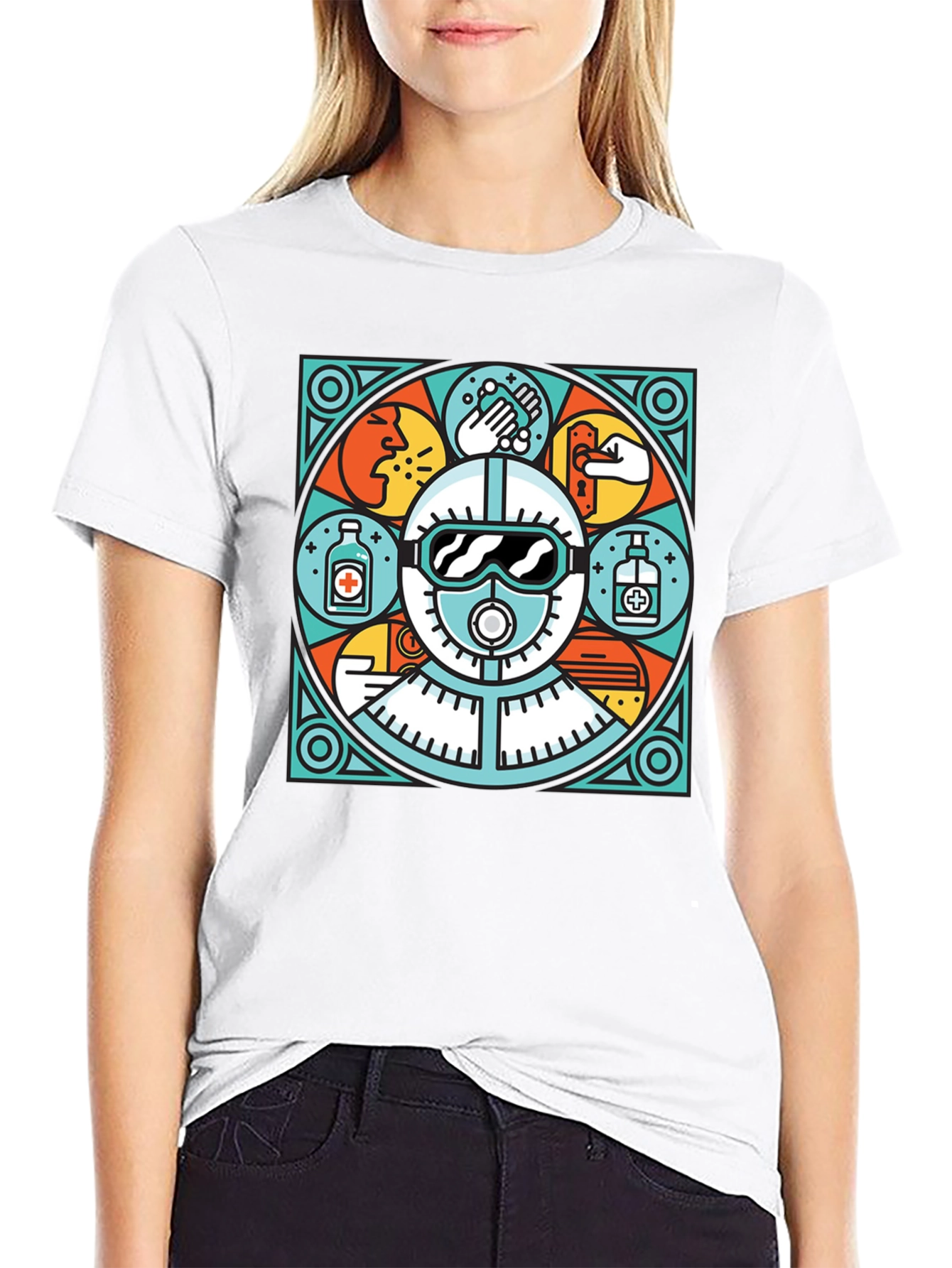 Unique Black T-Shirt with Safety Graphic