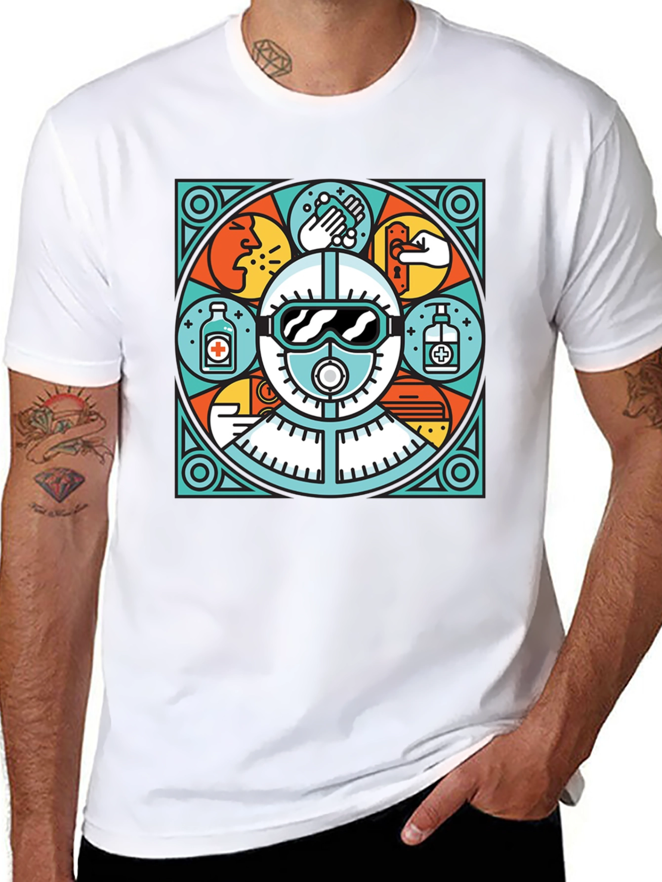 Unique Black T-Shirt with Safety Graphic
