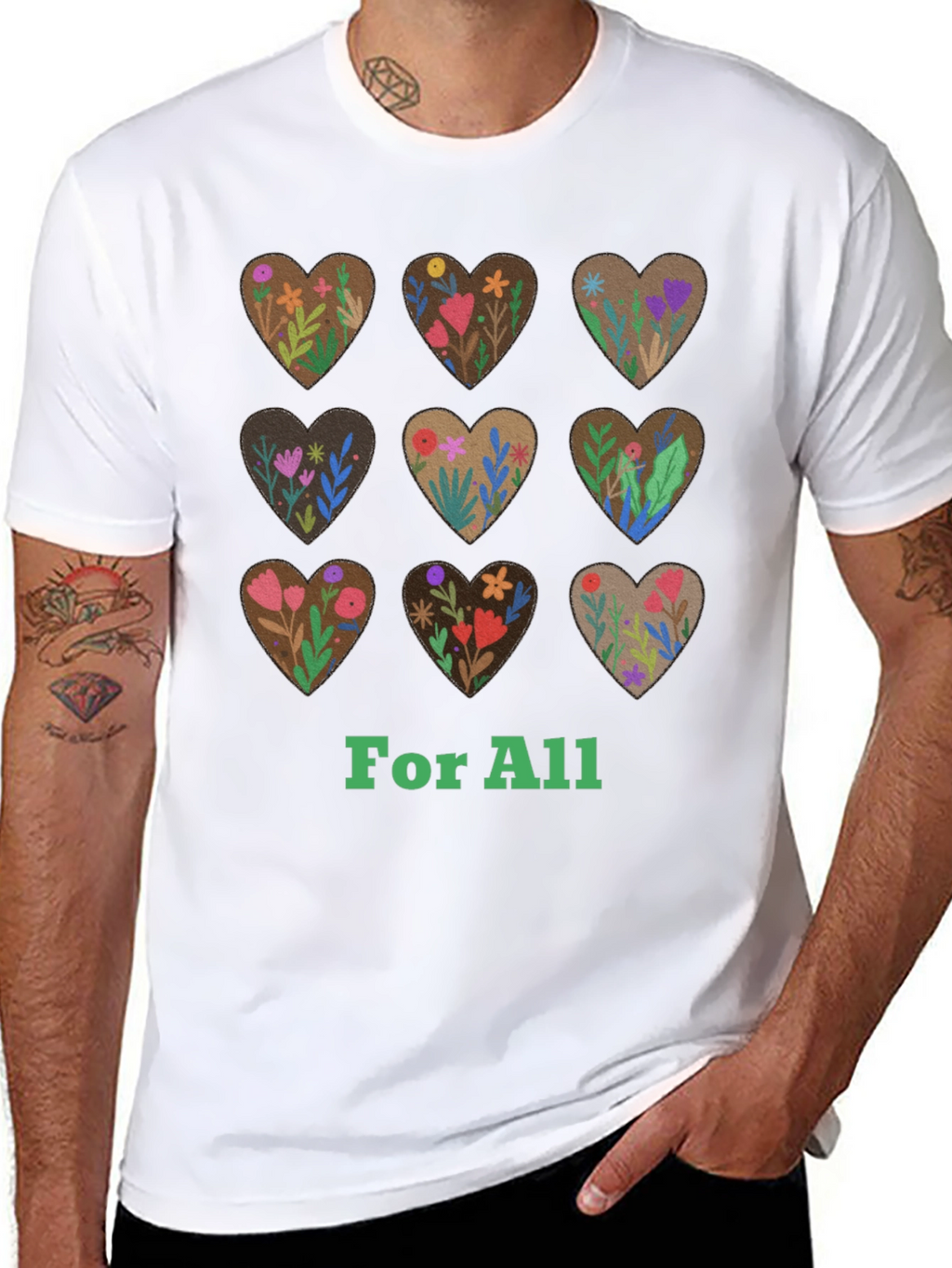 Floral Hearts For All Graphic Tee