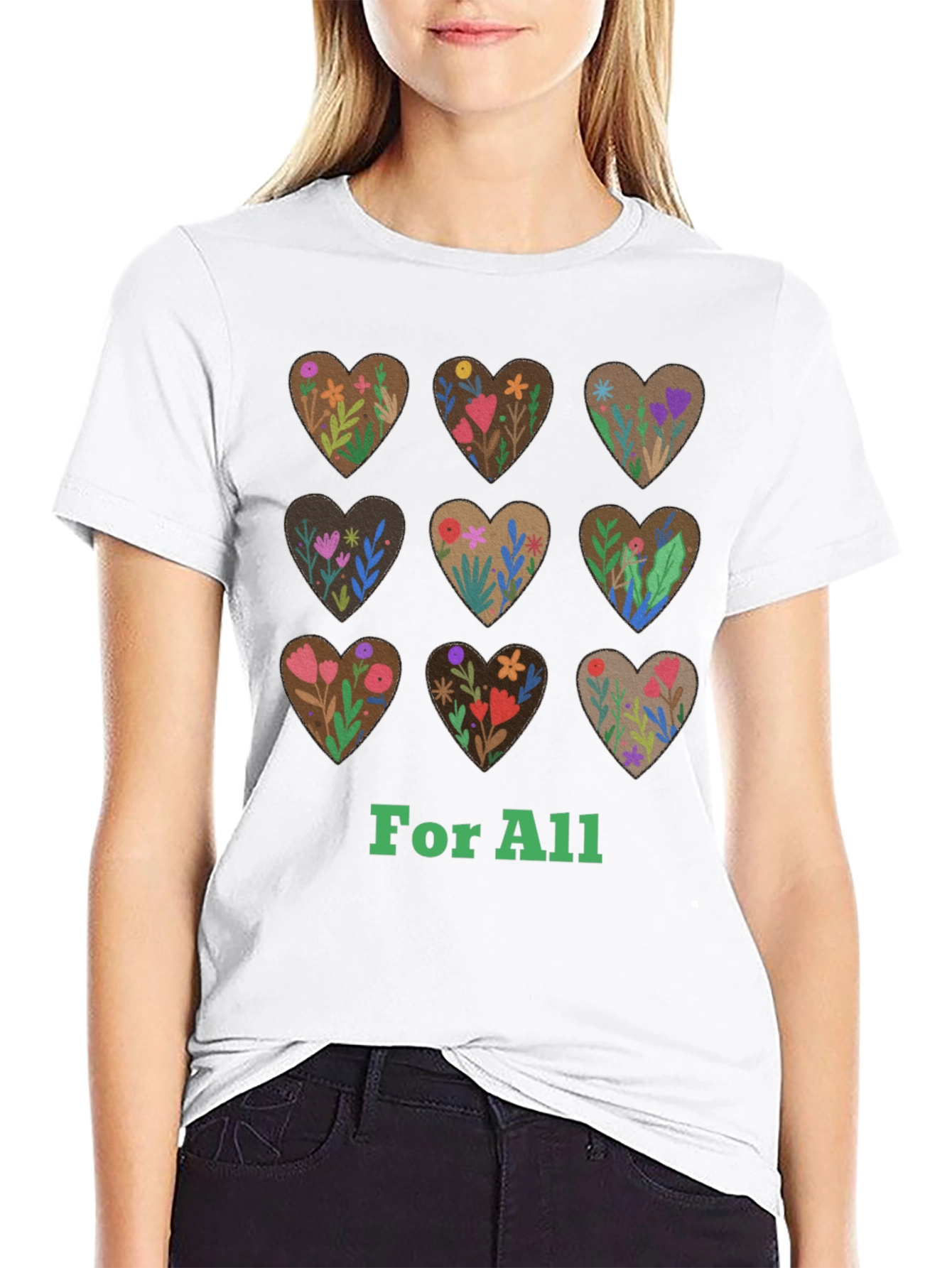 Floral Hearts For All Graphic Tee