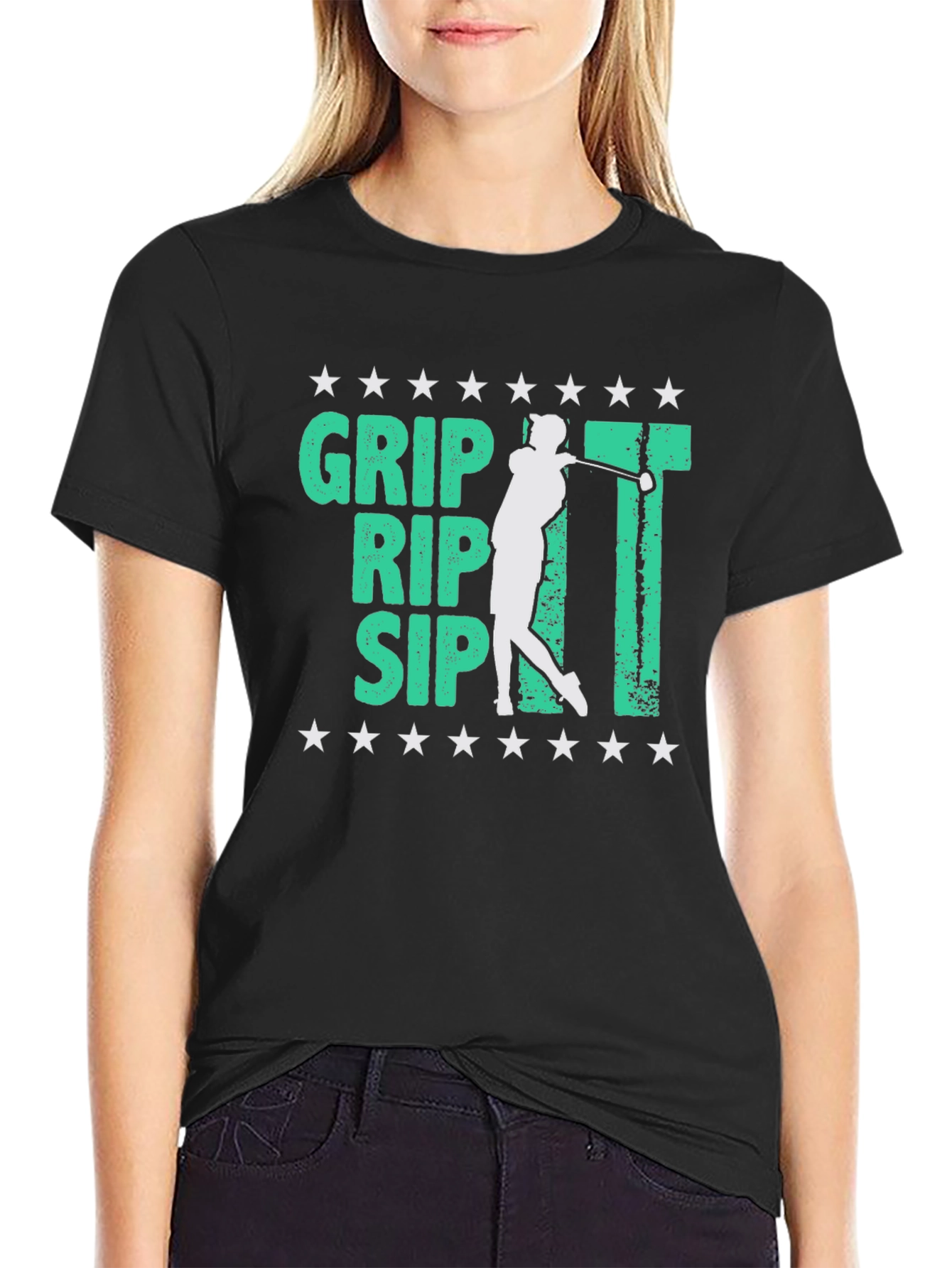 Grip Rip Sip It - Golf T-Shirt - Funny Design