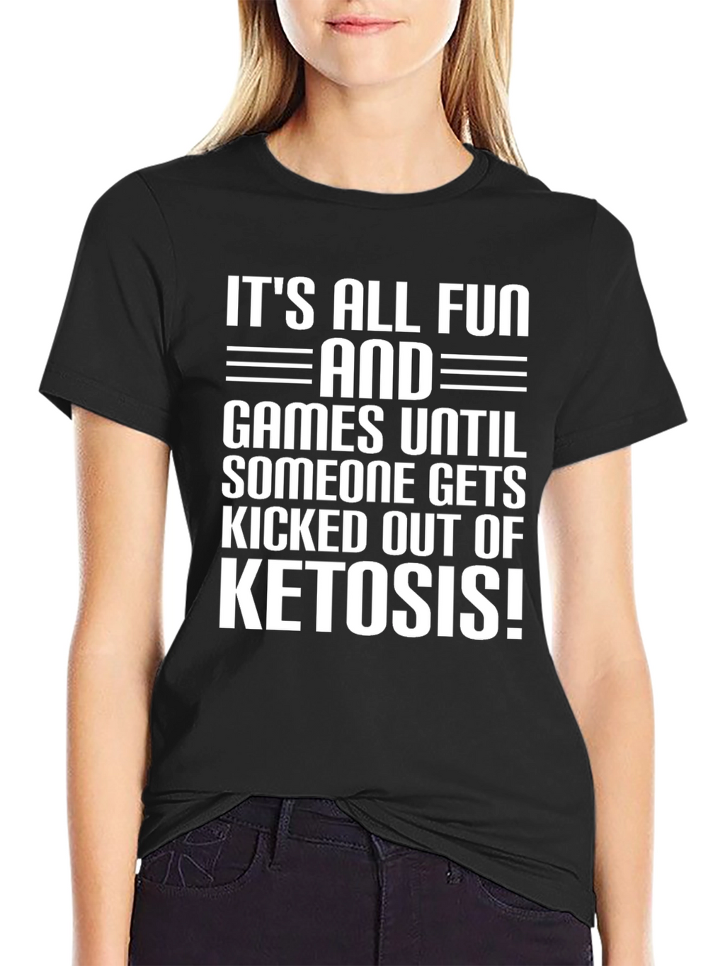 Funny Keto Diet Black Graphic T-Shirt