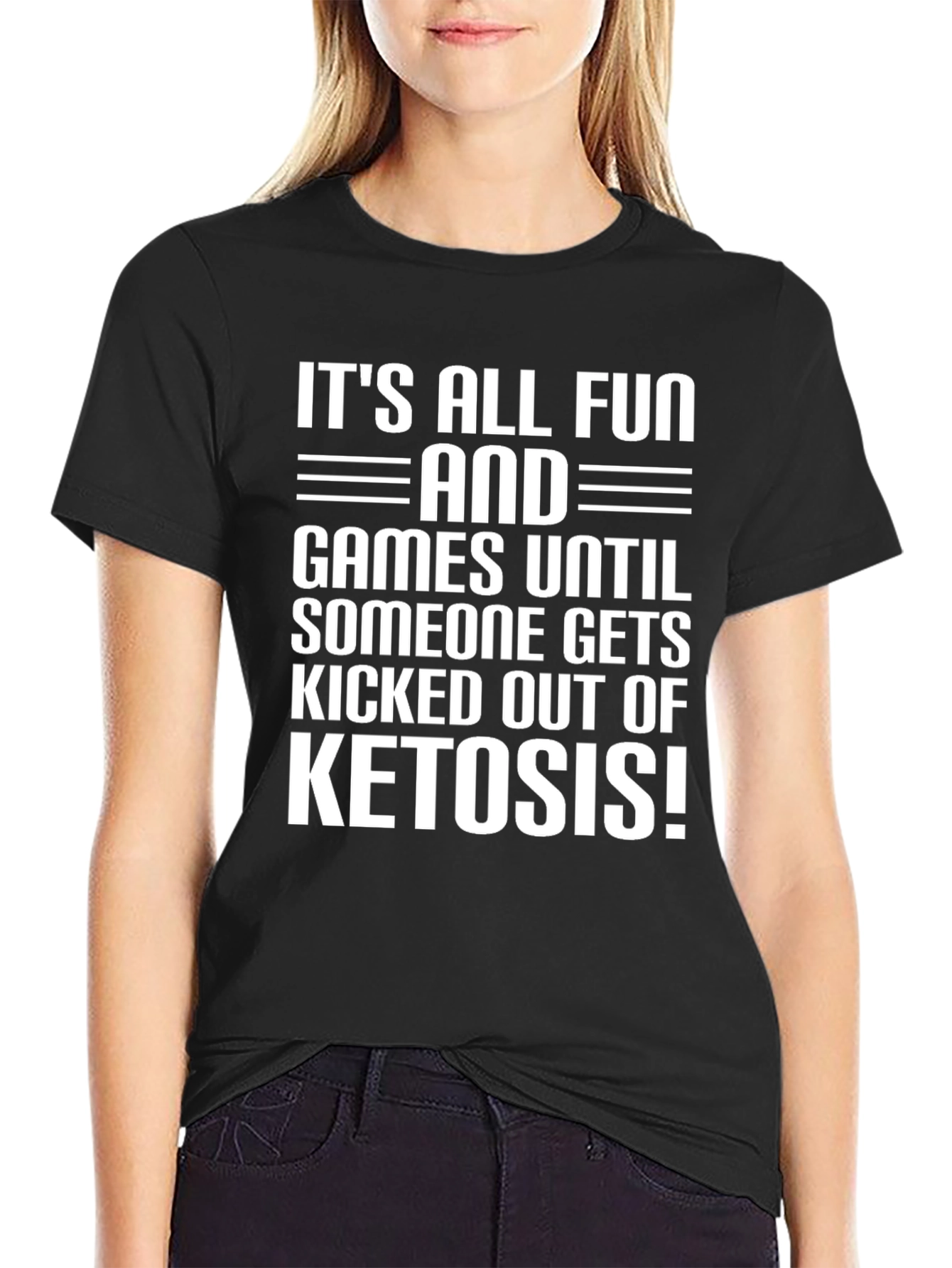 Funny Keto Diet Black Graphic T-Shirt