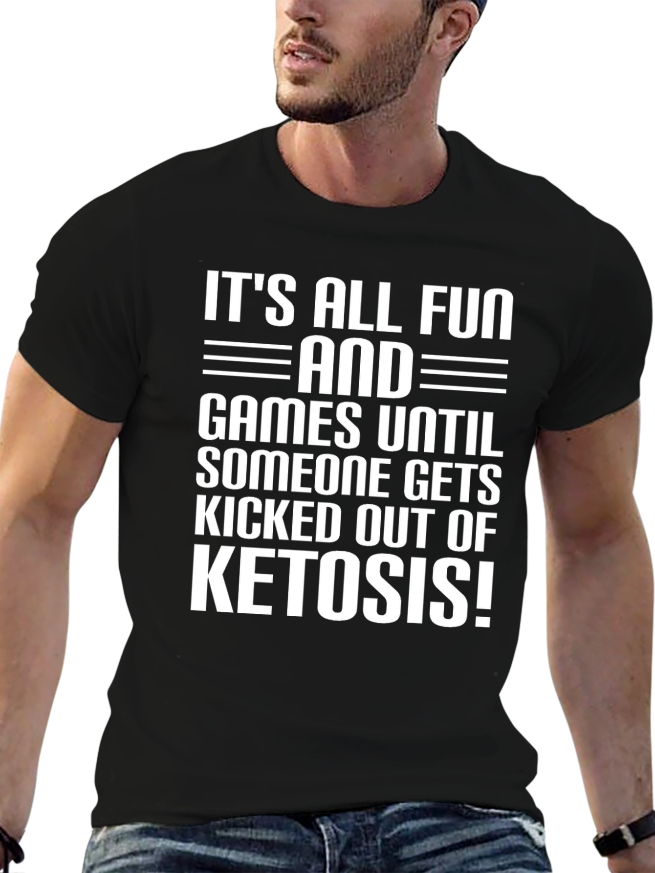 Funny Keto Diet Black Graphic T-Shirt