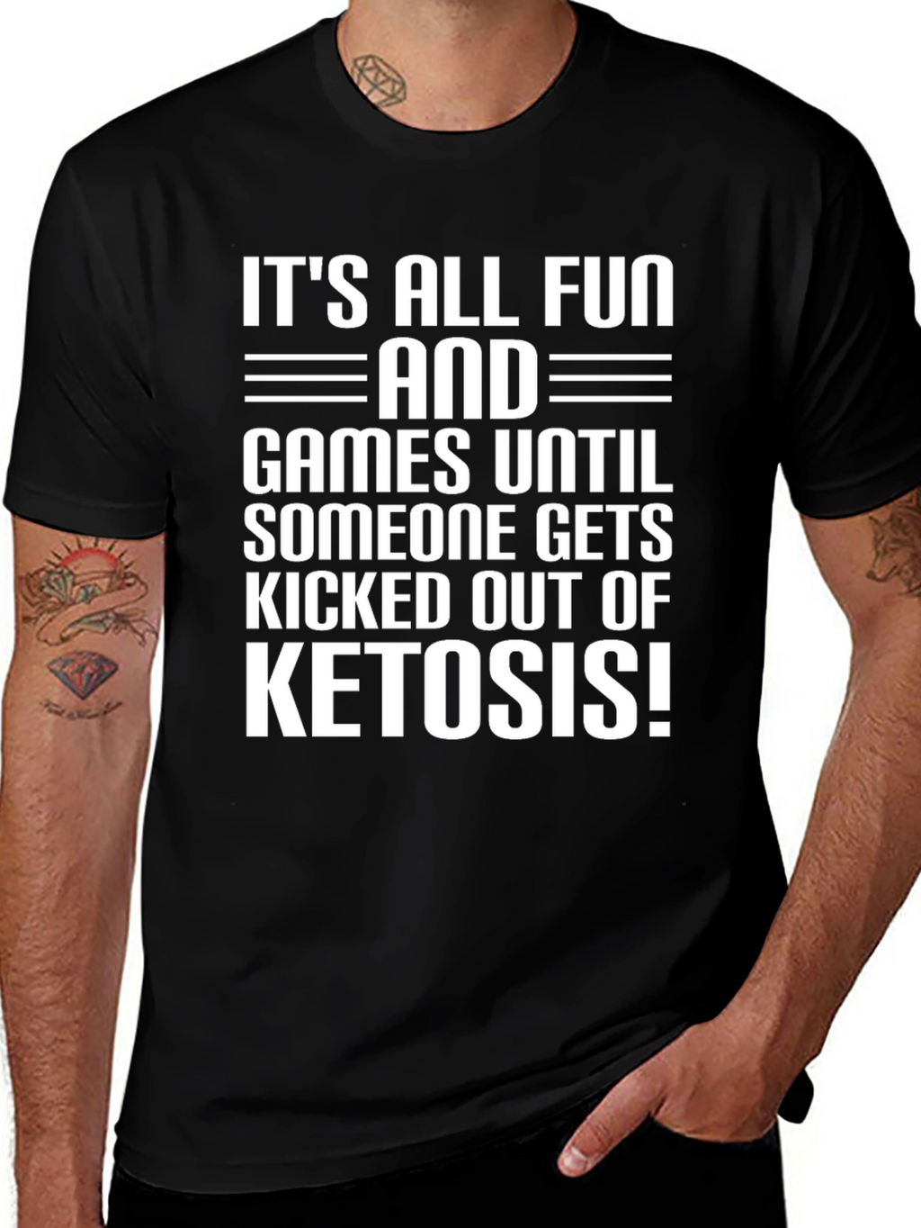 Funny Keto Diet Black Graphic T-Shirt