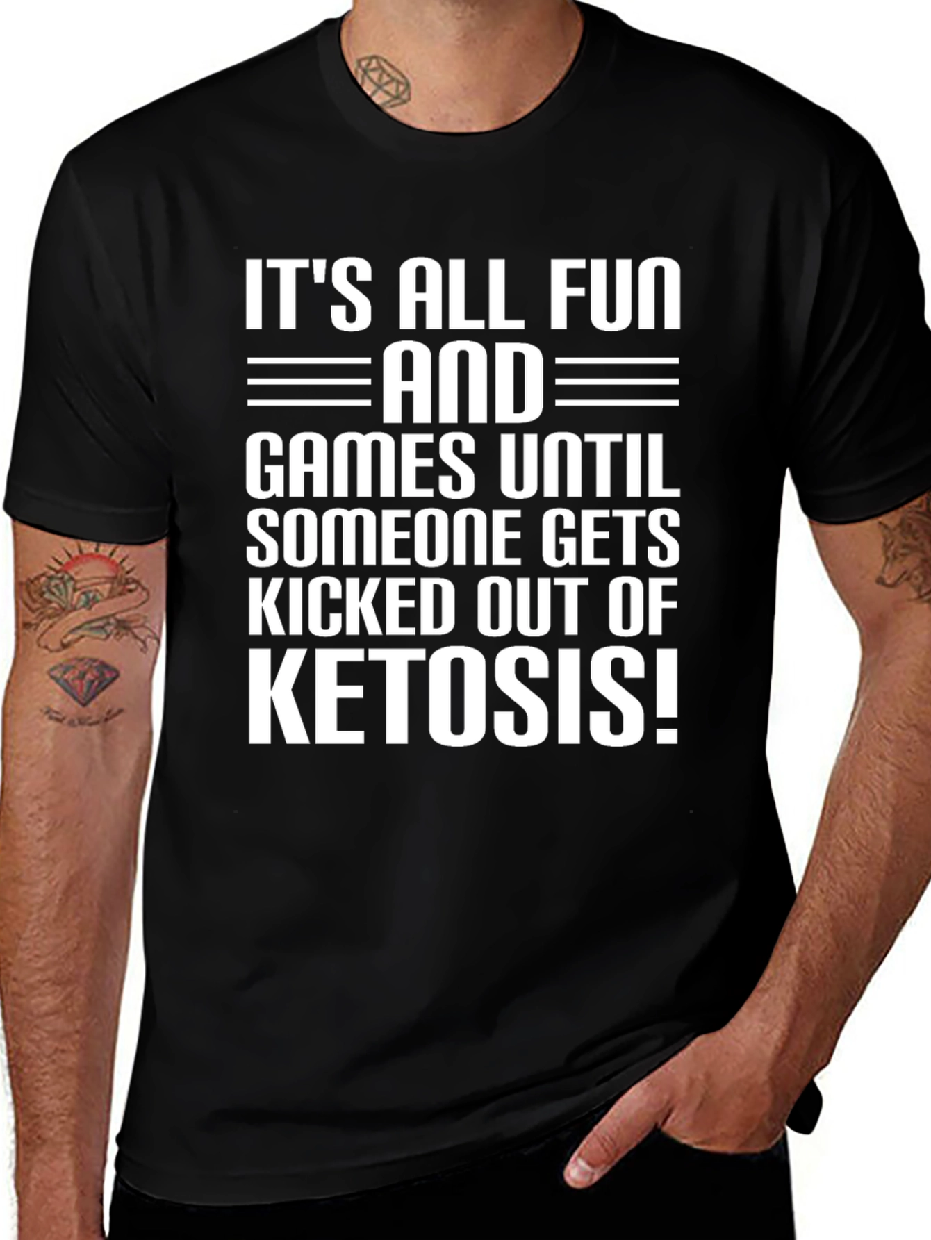 Funny Keto Diet Black Graphic T-Shirt