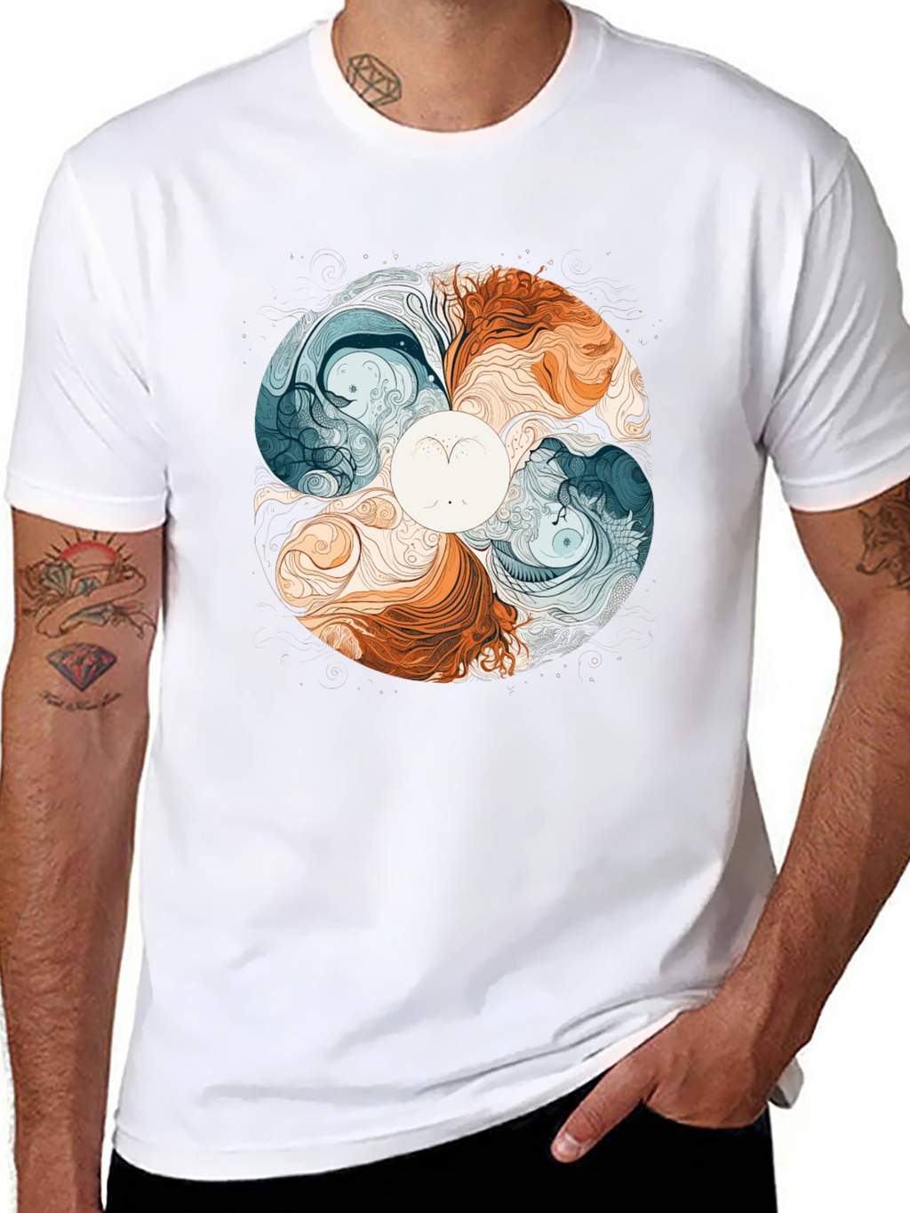 Yin Yang Style Graphic Tee - Balance & Harmony