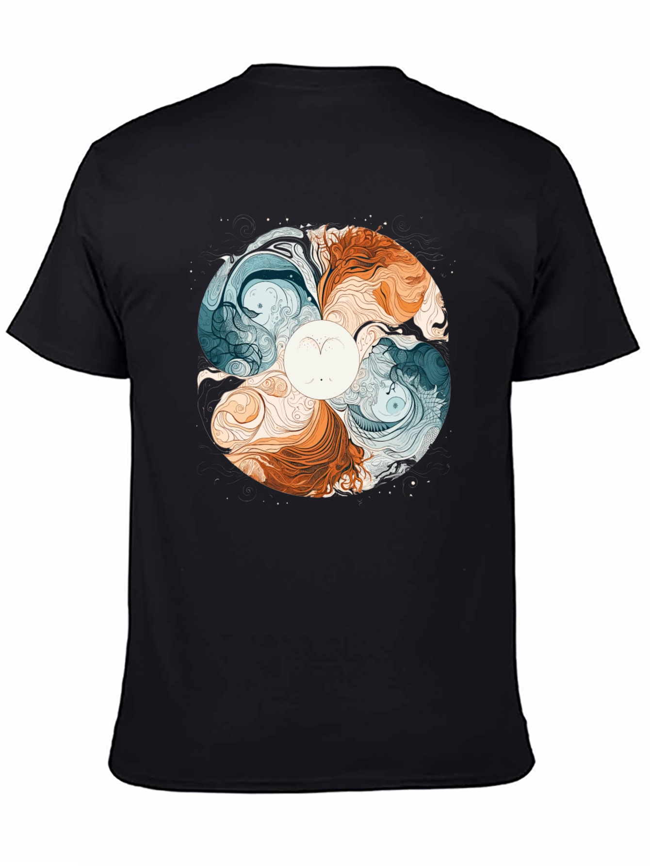Yin Yang Style Graphic Tee - Balance & Harmony