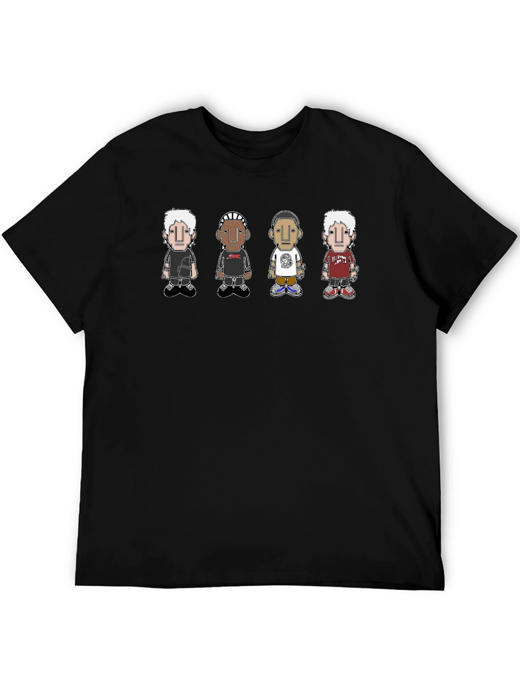 Cartoon Character Tee - Black