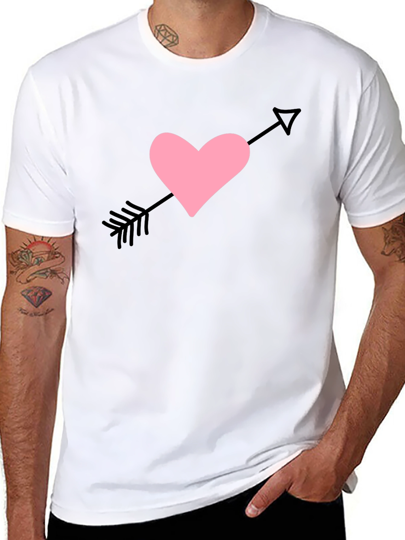 Heart Arrow Graphic Tee - Mens Black T-Shirt