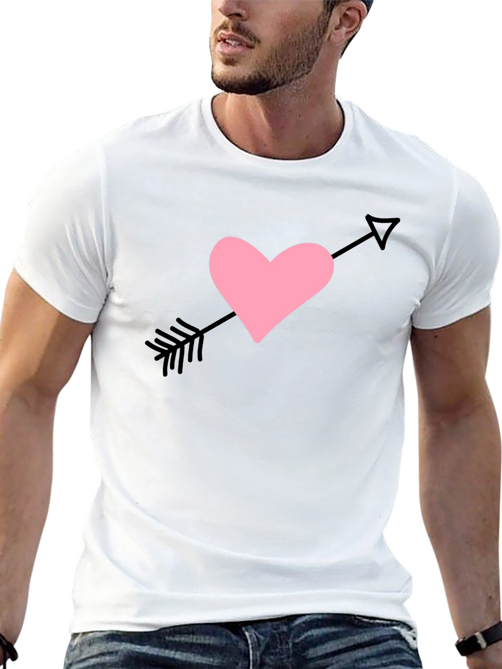 Heart Arrow Graphic Tee - Mens Black T-Shirt