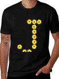 Sunflower Letter J Black T-Shirt