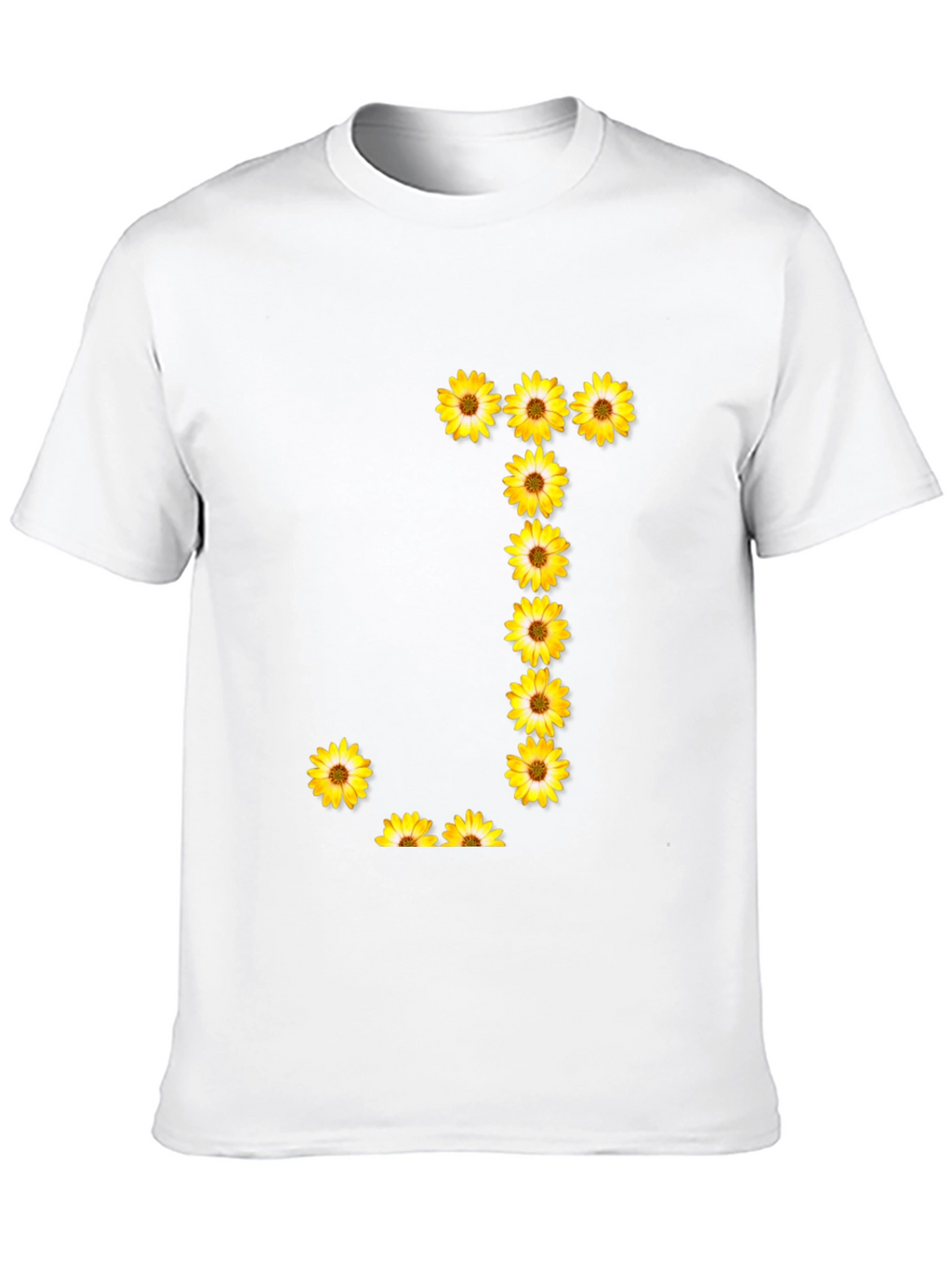 Sunflower Letter J Black T-Shirt