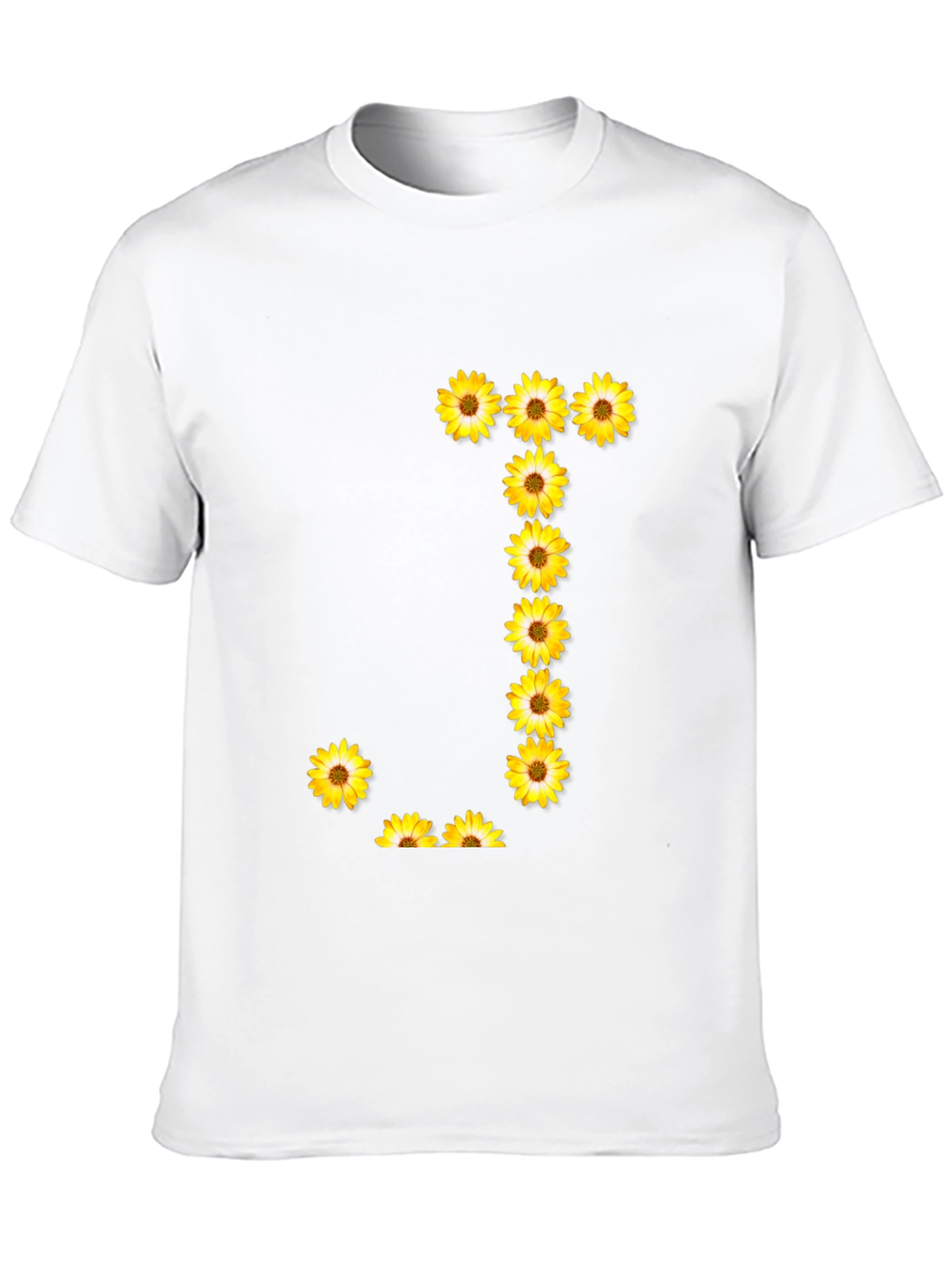 Sunflower Letter J Black T-Shirt
