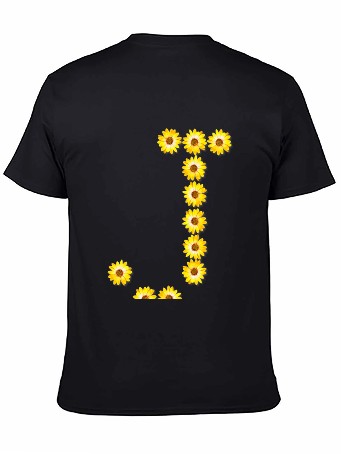 Sunflower Letter J Black T-Shirt