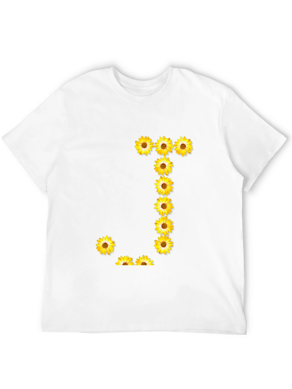 Sunflower Letter J Black T-Shirt