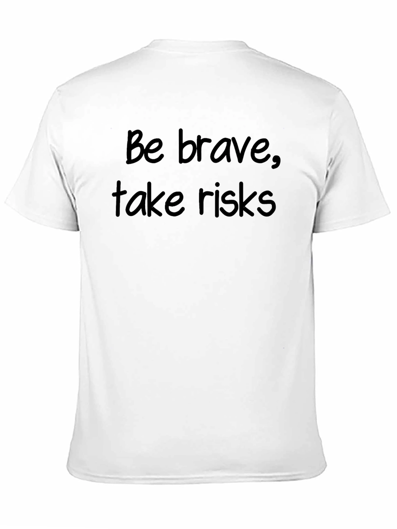 Be Brave Take Risks Graphic Tee - Black Cotton T-Shirt