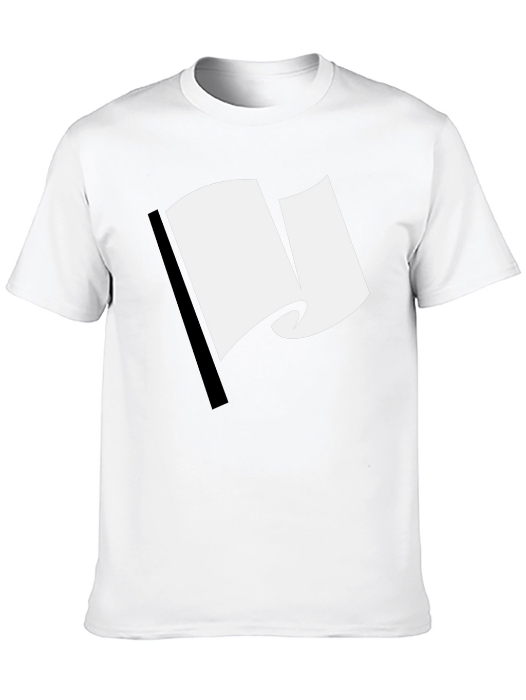 Black T-Shirt with White Flag Graphic Design