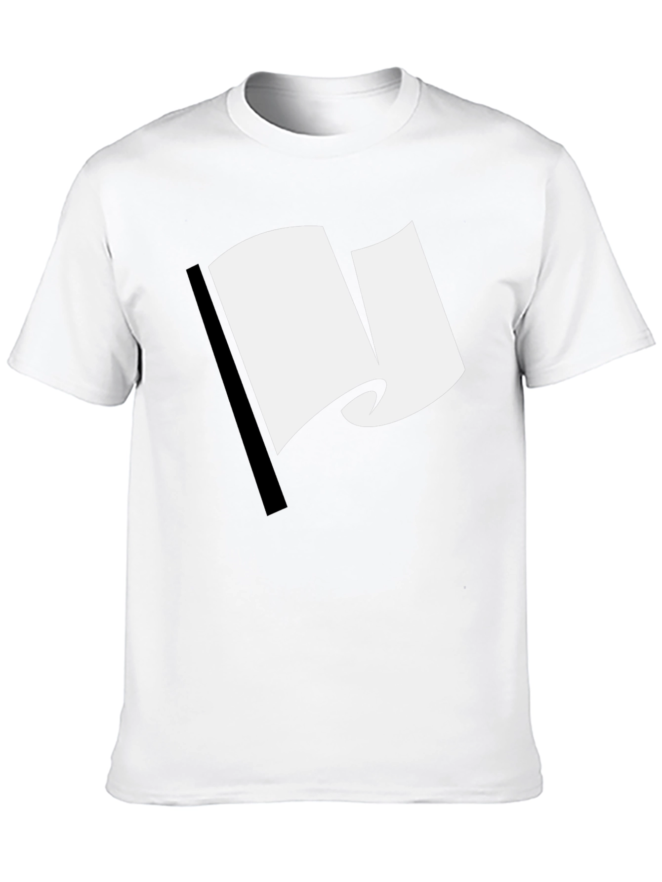 Black T-Shirt with White Flag Graphic Design