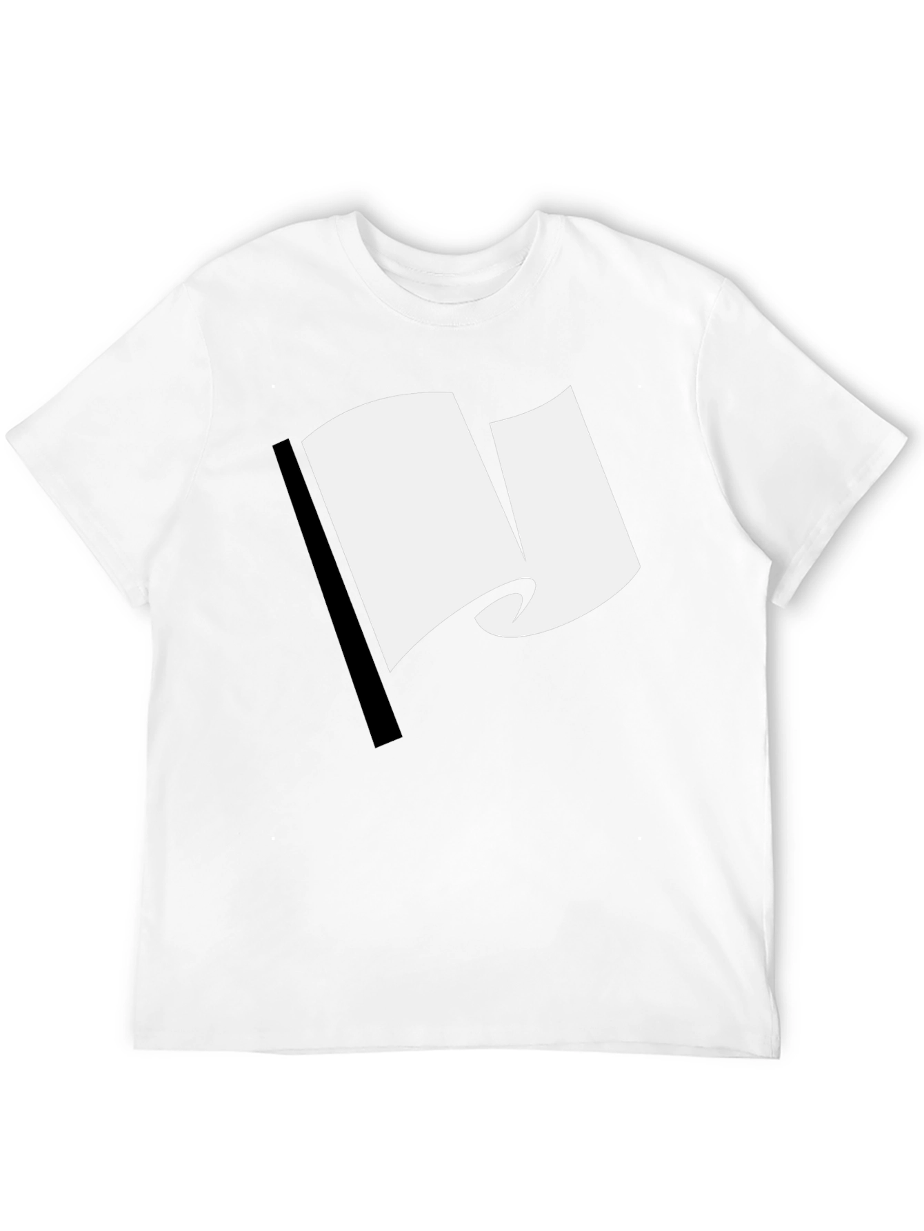 Black T-Shirt with White Flag Graphic Design
