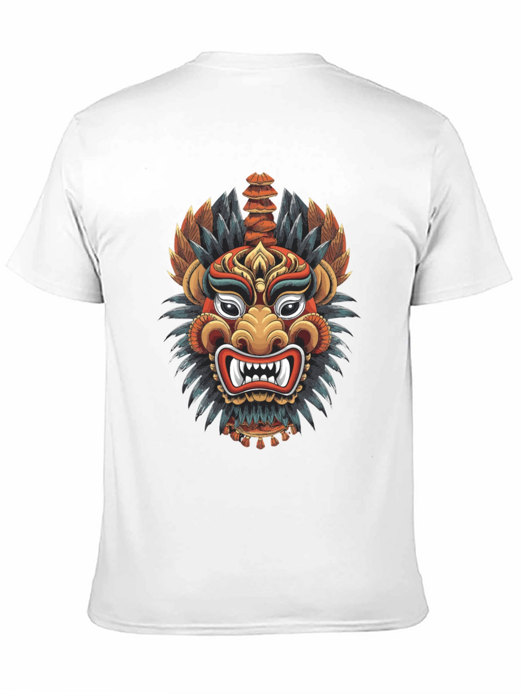 Dragon Mask Graphic Tee - Cool Design Soft Cotton