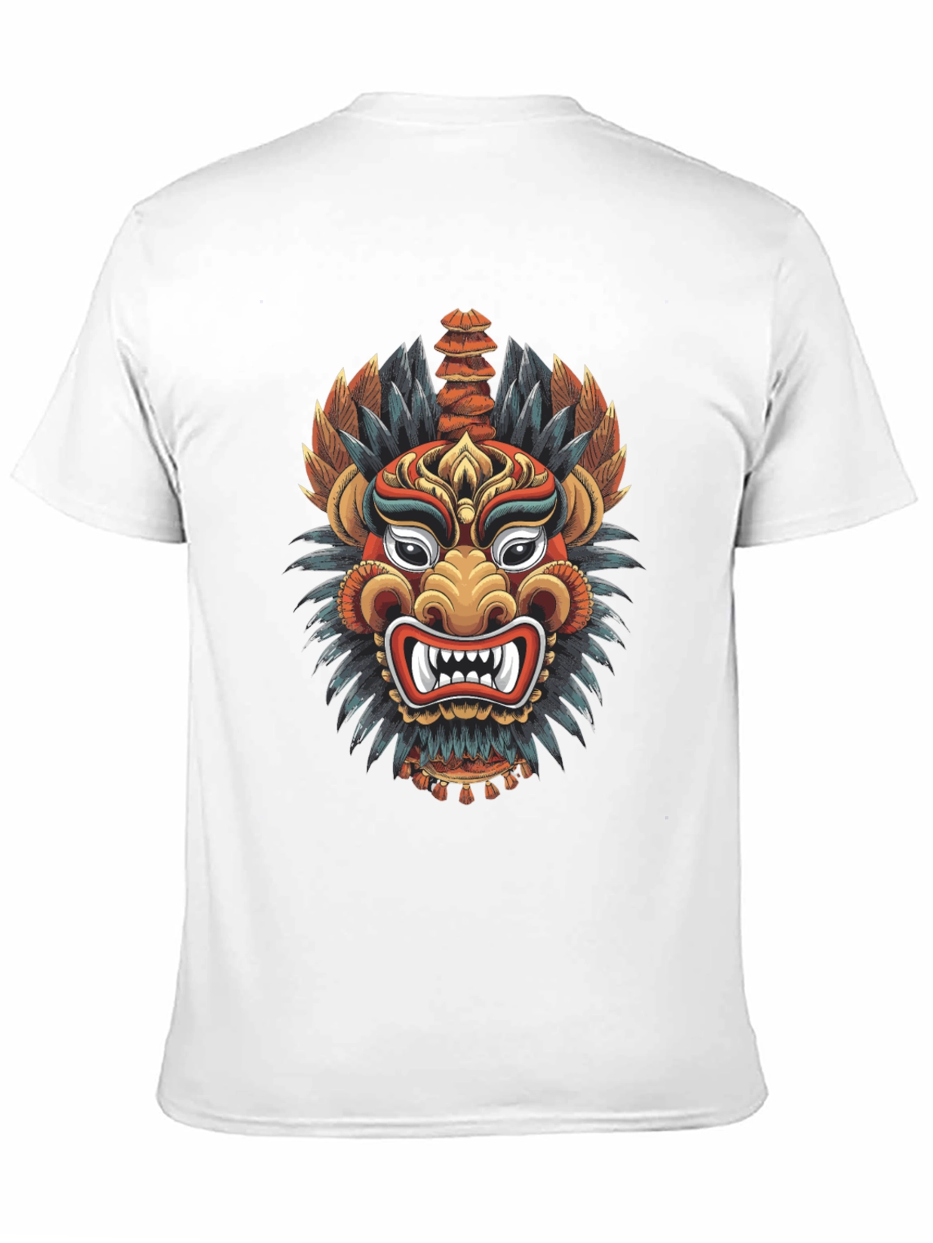 Dragon Mask Graphic Tee - Cool Design Soft Cotton