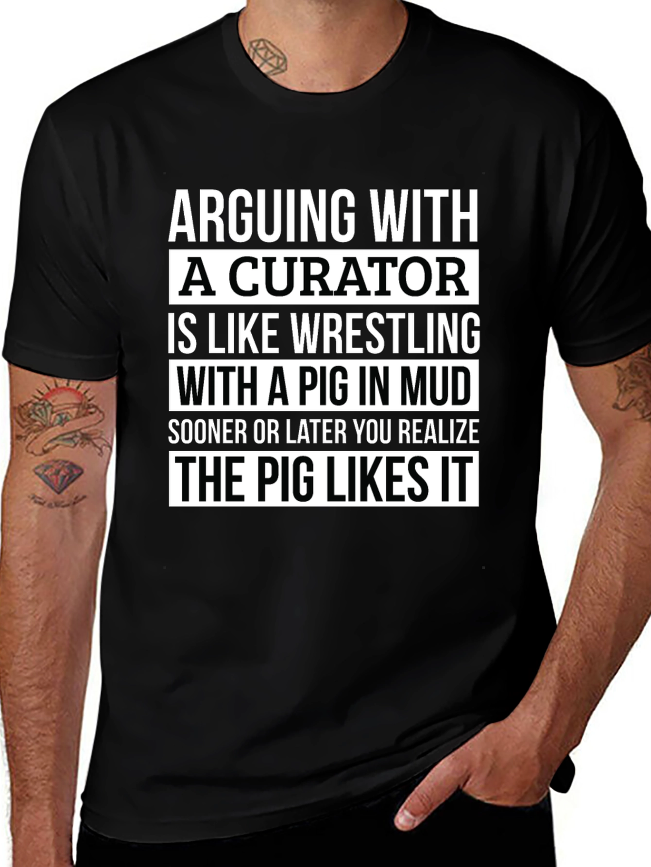Curator Pig Mud Wrestling Graphic Tee