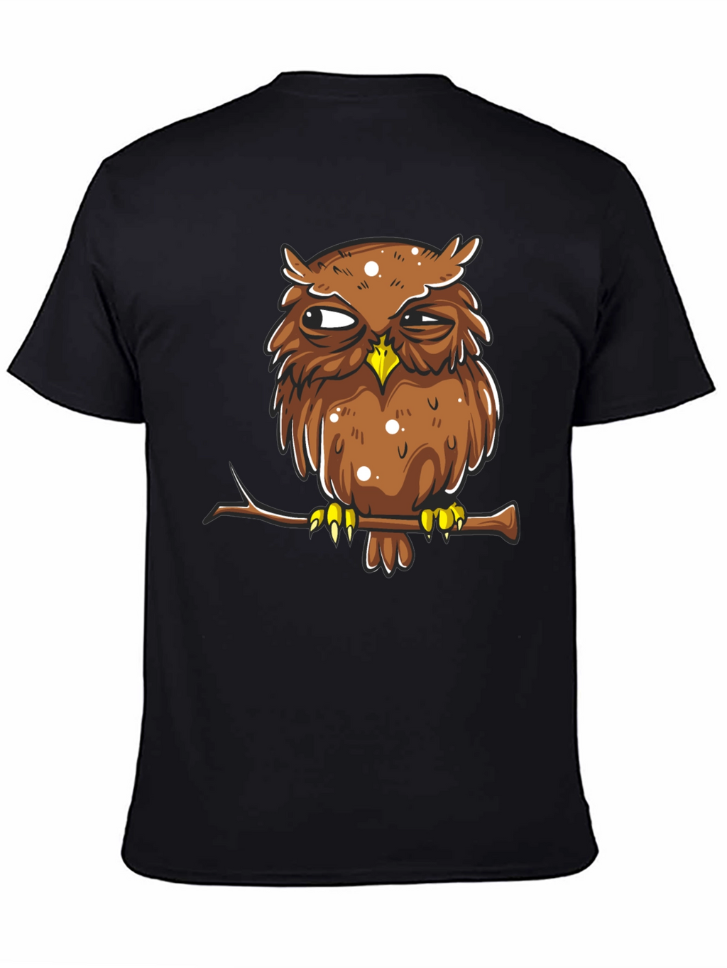 Grumpy Owl Graphic Tee - Mens Black Cotton T-Shirt