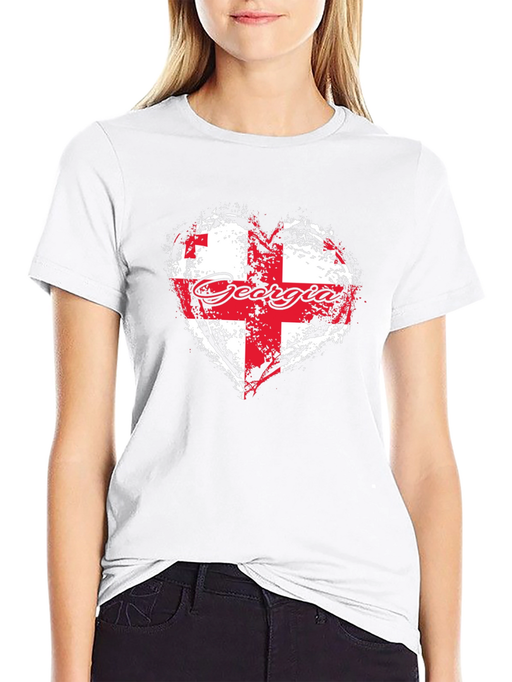 Georgia Flag Heart T-Shirt