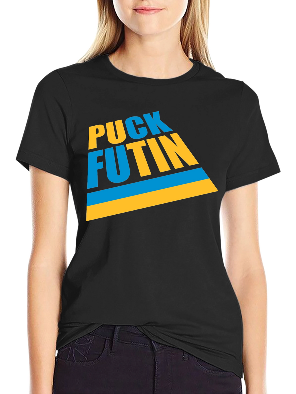 Puck Futin Graphic T-Shirt - Black Crew Neck