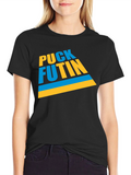 Puck Futin Graphic T-Shirt - Black Crew Neck