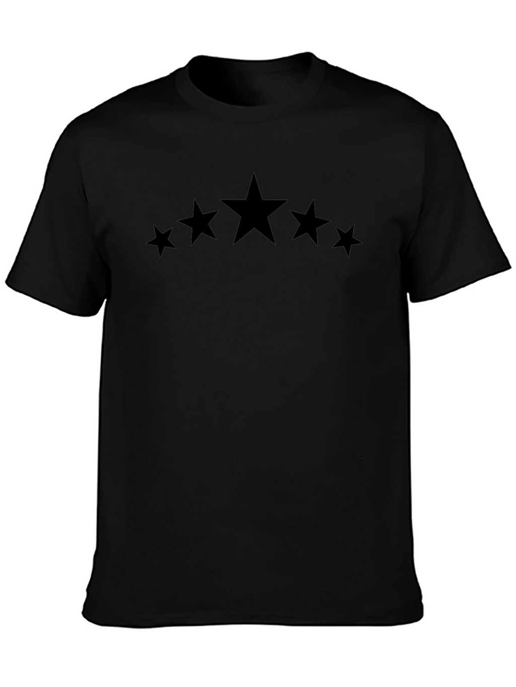 Black Five Star Crew Neck T-Shirt