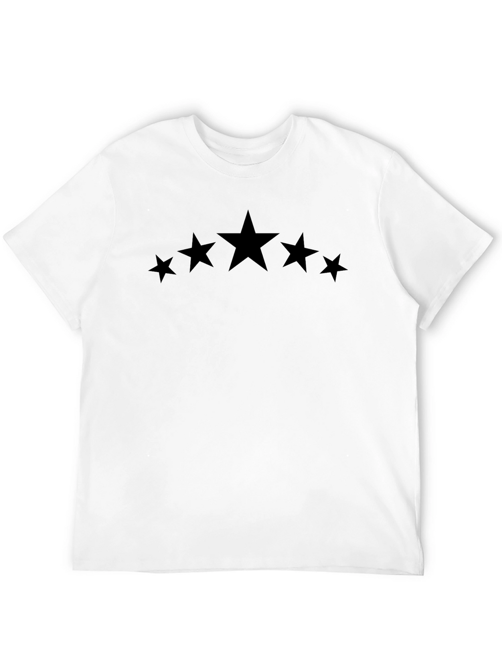 Black Five Star Crew Neck T-Shirt